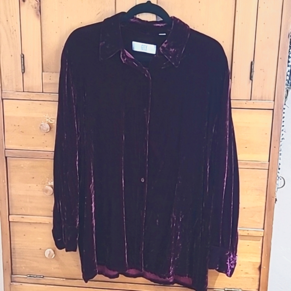 DKNY CITY VELVET SHIRT/BLOUSE